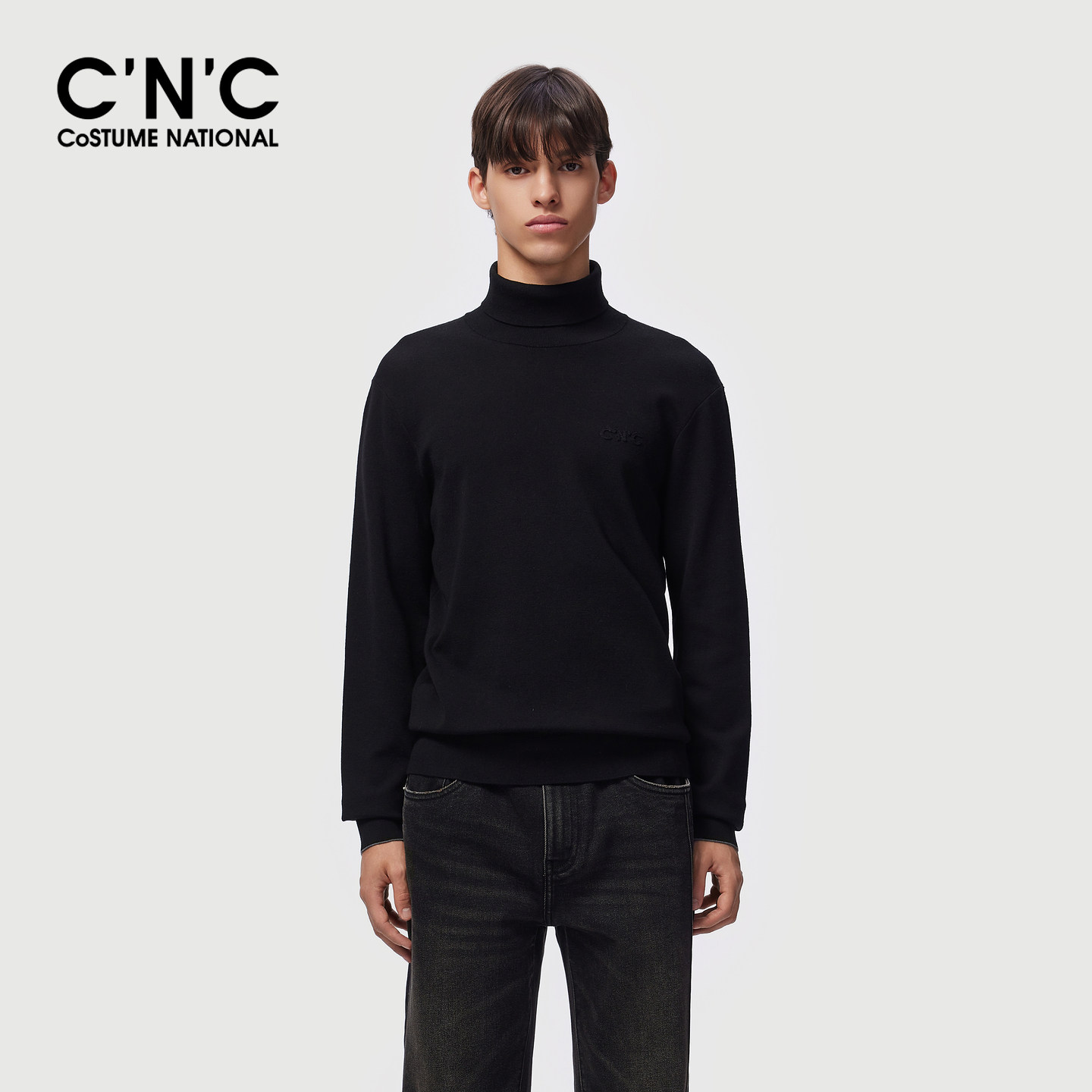 cnc男装26秋冬新款100%绵羊毛高领保暖羊毛衫