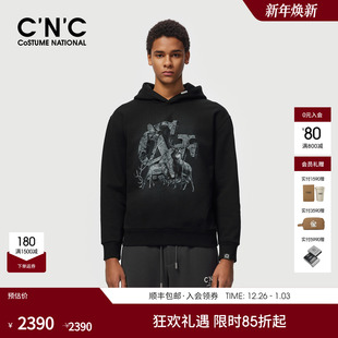 卫衣雪域字母logo元 CNC男装 纯棉轻奢连帽男长袖 新款 素卫衣 25冬季