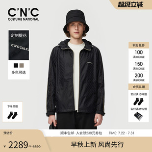 棉服外套休闲薄夹棉夹克 CNC男装 25秋冬新款 满版 提花连帽男士