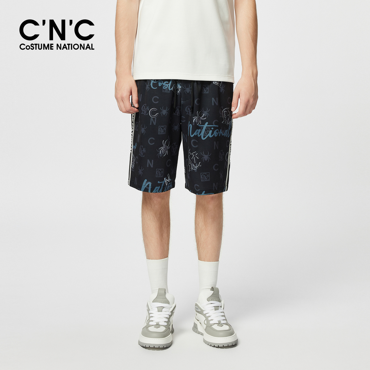 CNC男装棉氨混纺透气运动风休闲五分裤新秩序系列短裤