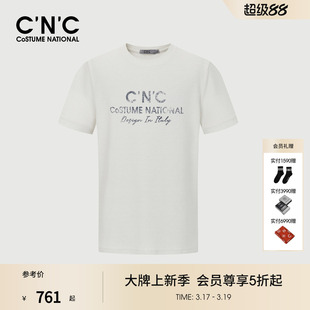 圆领logo印花潮流男款 男士 体恤 25春夏轻奢白色T恤短袖 CNC男装