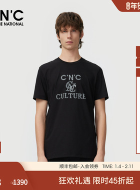 CNC男装25夏季新款棉质圆领短袖T恤经典款LOGOT-Shirt