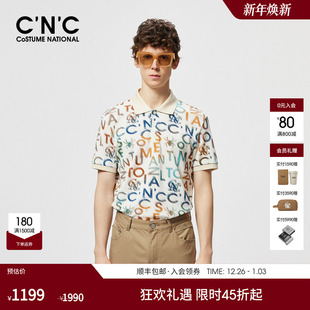 LOGO扎染风印花纯棉翻领透气polo衫 新款 男 24夏季 CNC男装