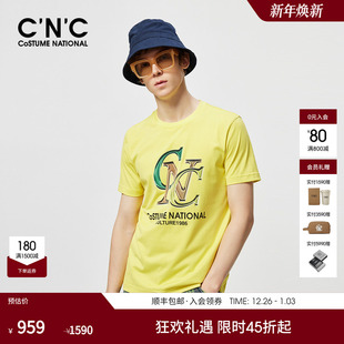 凉感透气彩色字母LOGO印花潮流圆领短袖 新款 T恤男 24夏季 CNC男装