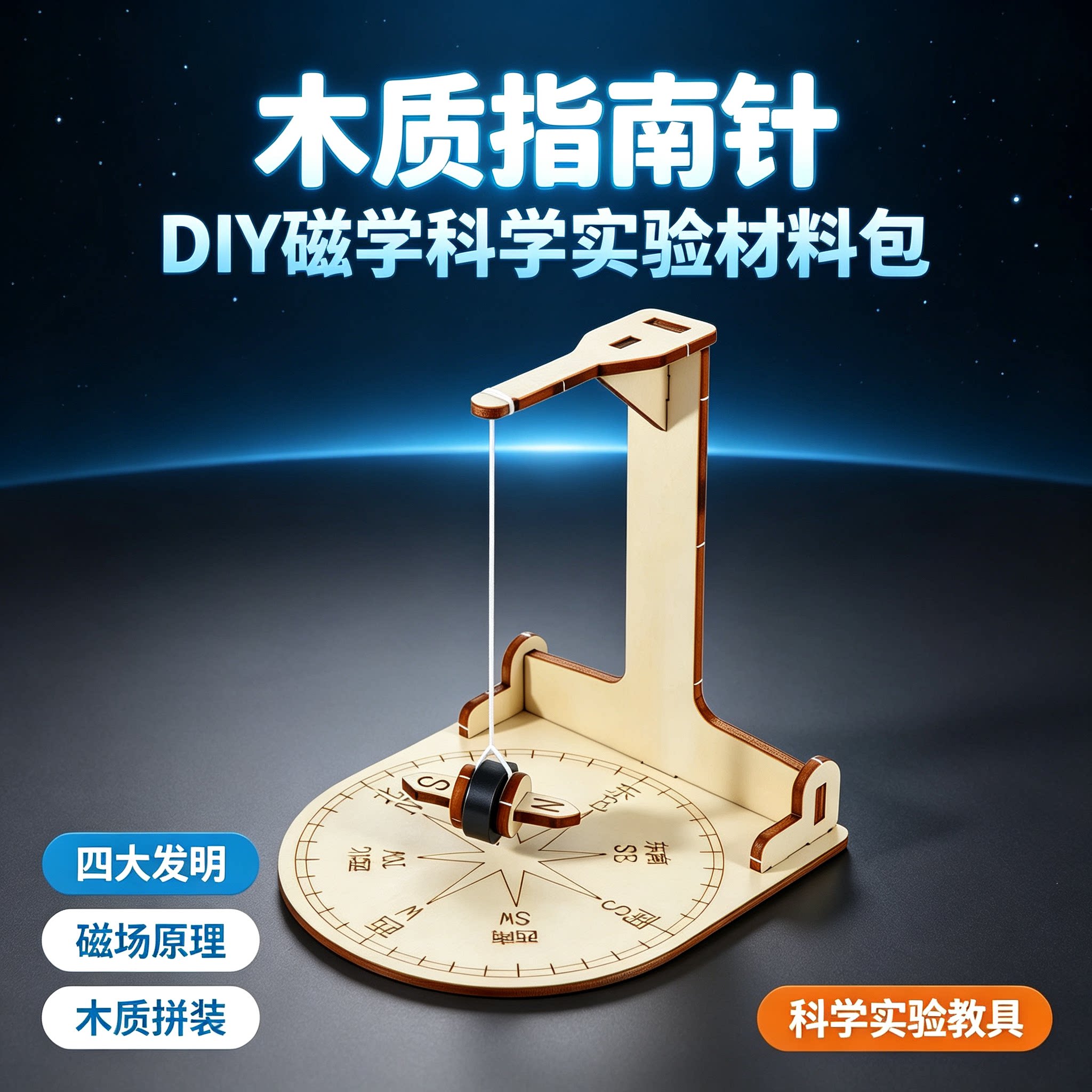 指南针儿童磁学拼装实验包图片