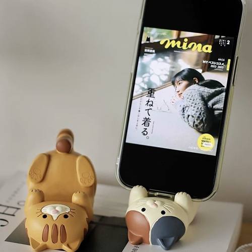 创意卡通可爱小猫摆件手机支架