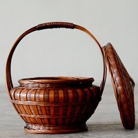 篮复古结婚喜庆竹提篮鸡蛋提篮儿童提手竹篮拜神手提篮带盖水果提|ruв категории Ручная работа, области народных ремесел, бамбук/бамбук - от Buy2taobao.com для оказания профессиональной услуги покупки агента Taobao