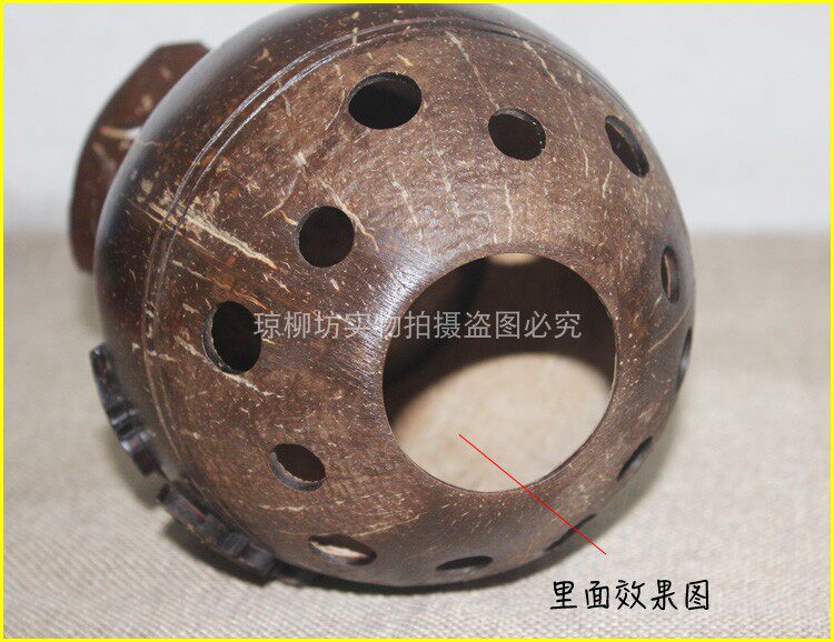 무료 배송 하이난 전문 수공예품 코코넛 껍질 펜 홀더 복고풍 가정용 가구 손으로 닦은 코코넛 껍질 창조적 인 선물