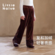 Naive女童加绒休闲裤 秋冬新款 宽松抗皱直筒裤 Little 儿童丝绒长裤