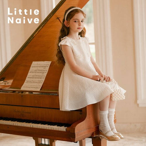 Little Naive礼服裙女童法式连衣裙夏季儿童公主裙生日礼服背心裙