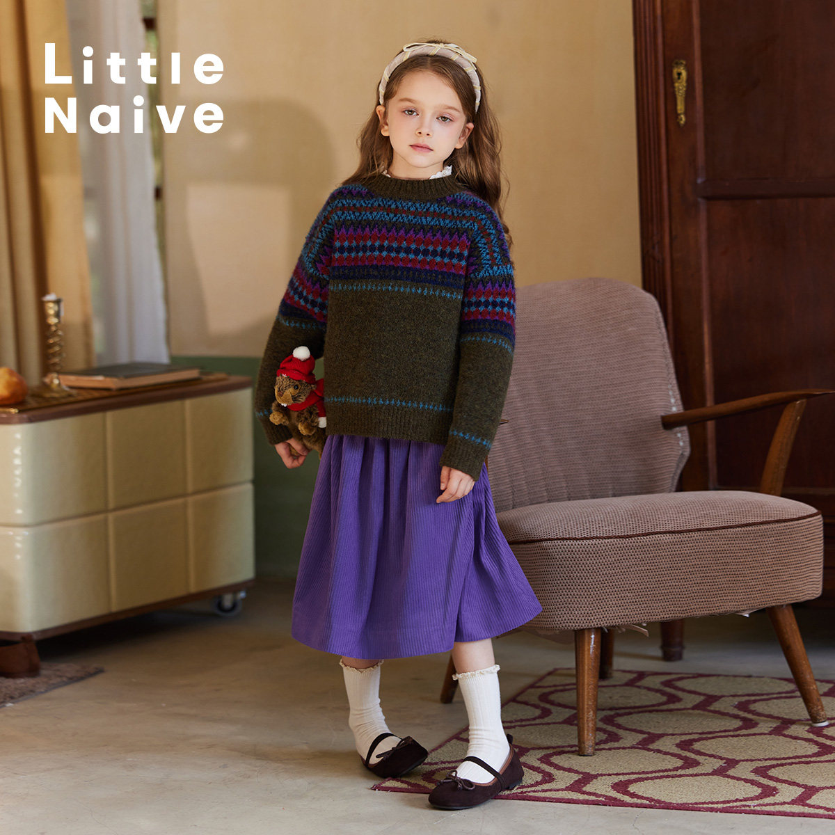 LittleNaive儿童半身裙纯色复古灯芯绒a字裙女童秋冬半裙,童装/婴儿装/亲子装,半身裙,淘宝优惠券,粉丝福利购,淘宝优惠卷