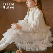 花呢蛋糕礼服裙女童公主连衣裙儿童法式 Little Naive秋冬款 背心裙