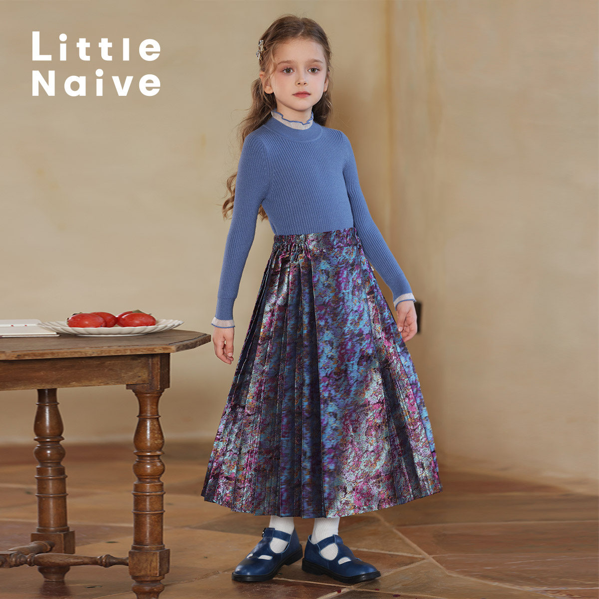 LittleNaive 女童新中式半身裙冬季加绒裙子提花儿童裙子马面裙,童装/婴儿装/亲子装,半身裙,淘宝优惠券,粉丝福利购,淘宝优惠卷