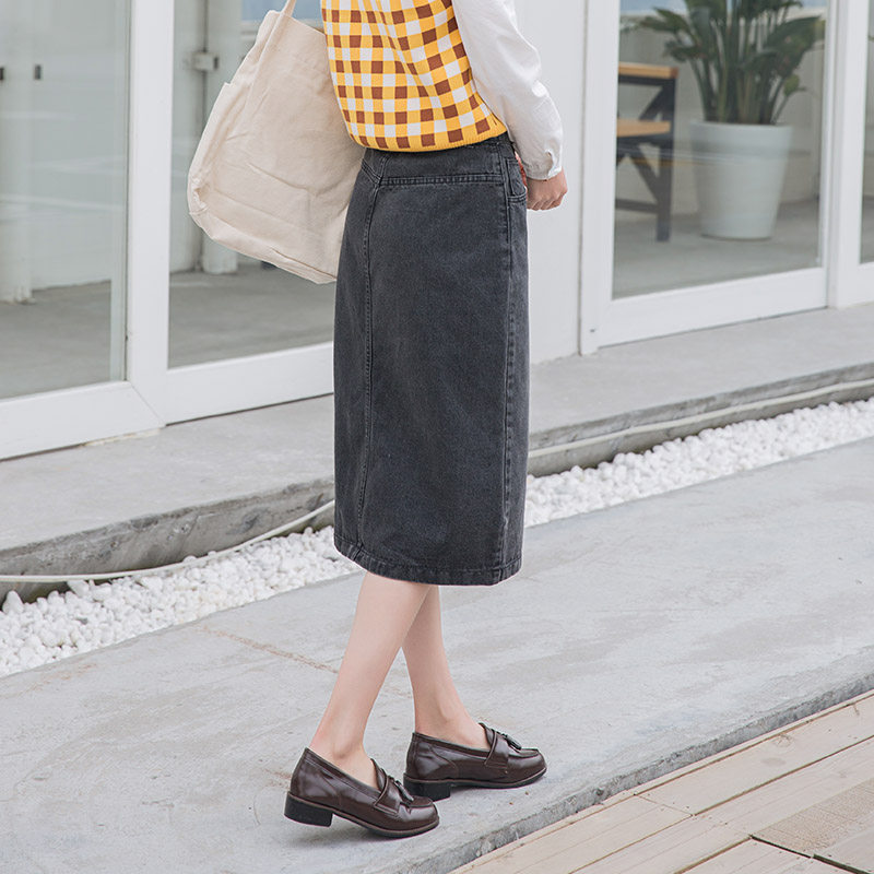 2019 Spring and summer new pattern Korean Edition Paige student cowboy Body The dress Self cultivation Show thin Split ends Package hip Stepin the Women's clothing/Boutique , Skirts  category - from Buy2taobao.com to provide professional Taobao agent buy service