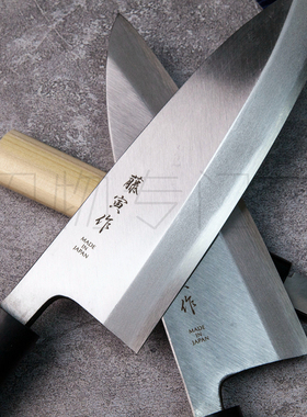 日本进口藤寅作出刃柳刃厨刀生鱼片寿司刀安来钢手工锻打藤次郎