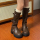高筒靴子夏款 厚底粗跟骑士靴冬季 复古美拉德不过膝长靴女2025新款