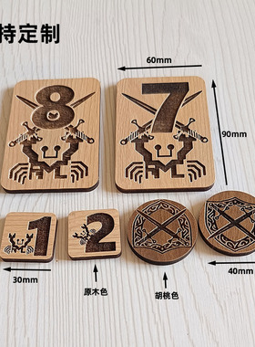定制各种木牌数字号码挂牌标签吊牌标识logol图挂件箱包编号门牌