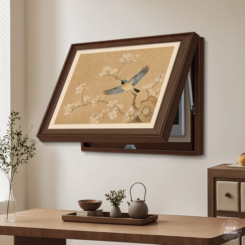 喜上眉梢电表箱装饰画2025新款配电箱挂画宋代美学电源总开关壁画
