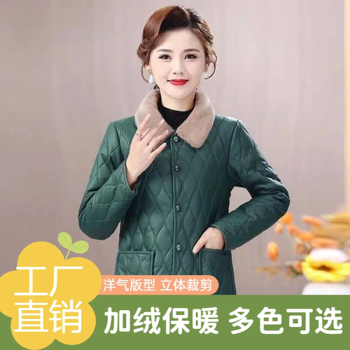 罩衣女新款防水防油韩版洋气加绒加厚可外穿外套三层夹棉长袖棉衣