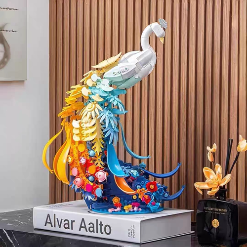 野想繁花孔雀拼装益智玩具模型