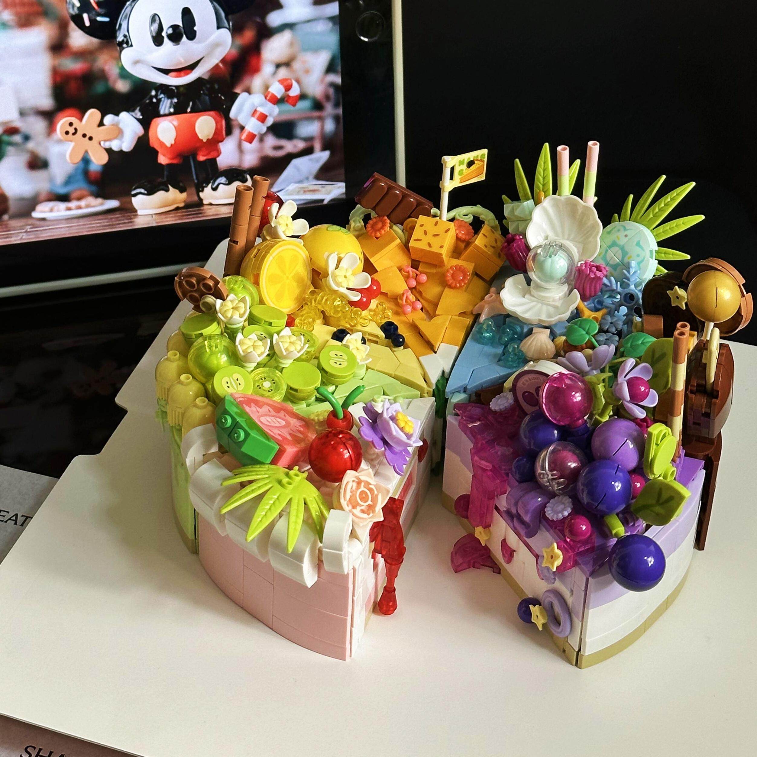 新款生日蛋糕永生花diy积木拼装玩具送女孩闺蜜系列女生生日礼物