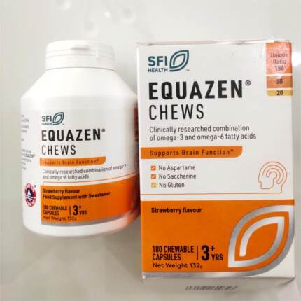现货  英国 Equazen儿童成人咀嚼鱼油DHA 3岁以上180粒装28.5