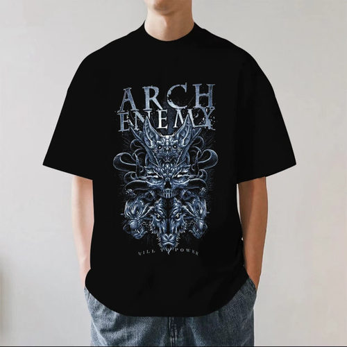 Arch Enemy大敌乐队旋律死亡金属摇滚重磅280g纯棉男短袖T恤宽松