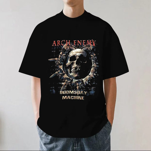 Arch Enemy大敌乐队摇滚旋律死亡金属欧美重磅280g纯棉短T恤宽松