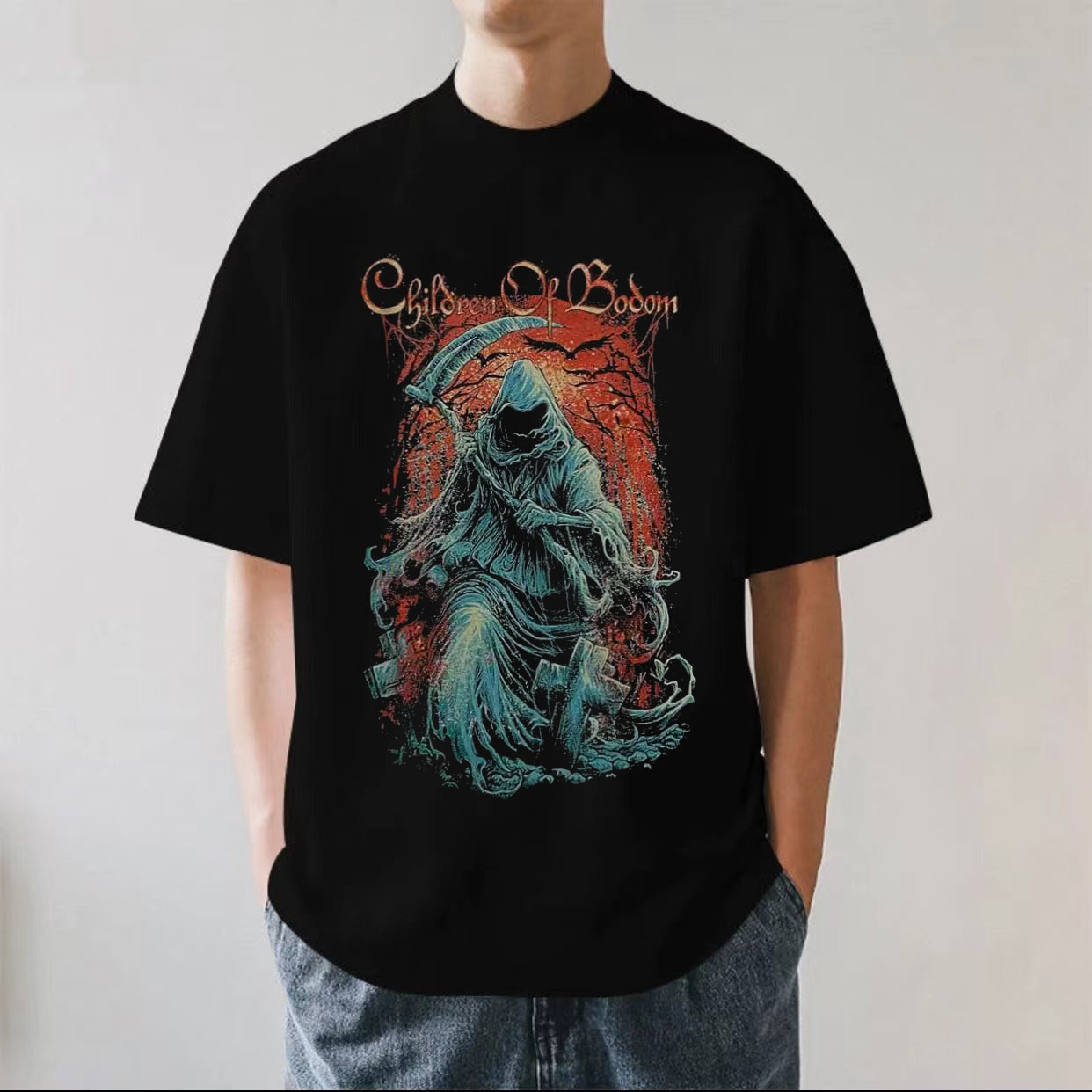 Children of Bodom博多之子乐队美式摇滚重磅280g纯棉短袖T恤宽松