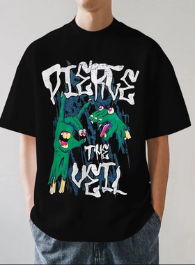 摇滚Pierce the Veil皮尔斯的面纱乐队重磅280g纯棉男短袖T恤宽松