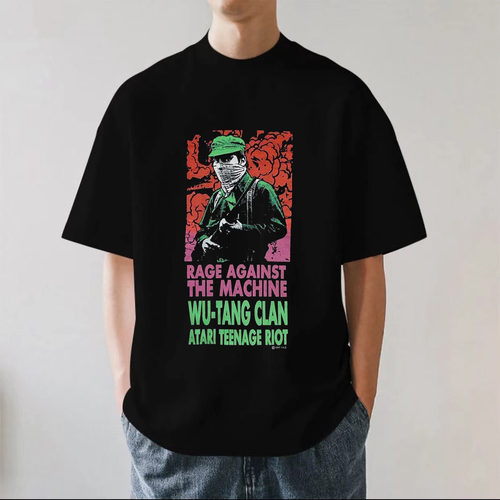WU-TANG CLAN高街嘻哈潮牌美式ins重磅280g纯棉男女短袖T恤宽松