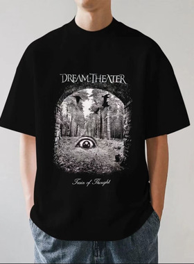 Dream Theater梦剧院乐队美式金属摇滚重磅280g纯棉男短袖T恤宽松