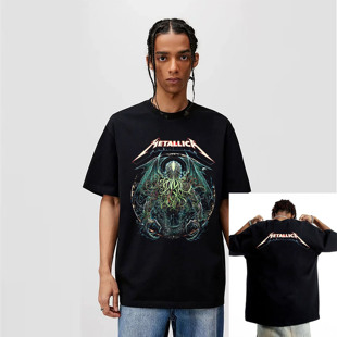 Metallica金属乐队T恤短袖重磅纯棉印花男女240g美式摇滚数码直喷