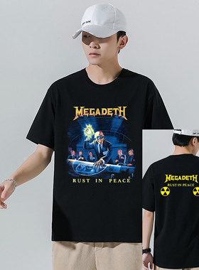 MEGADETH Rust in Peace重金属乐队数码直喷纯棉短袖T恤男女摇滚