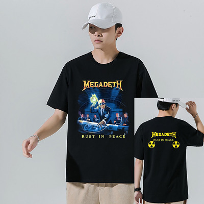 MEGADETH Rust in Peace重金属乐队数码直喷纯棉短袖T恤男女摇滚