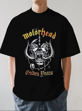 Motorhead乐队摩托头摇滚重金属街头重磅280g纯棉男女短袖T恤宽松
