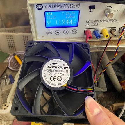 YY12038M12B DC12V 2.75A 大风量4线测速散热风扇 暴力风扇12CM
