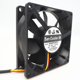 8025 三洋SANYO 8CM 9A0824G4011 24V机箱静音散热风扇 DENKI
