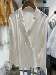 轻奢欧货原创设计宽松百搭V领长袖 女上衣 真丝衬衫