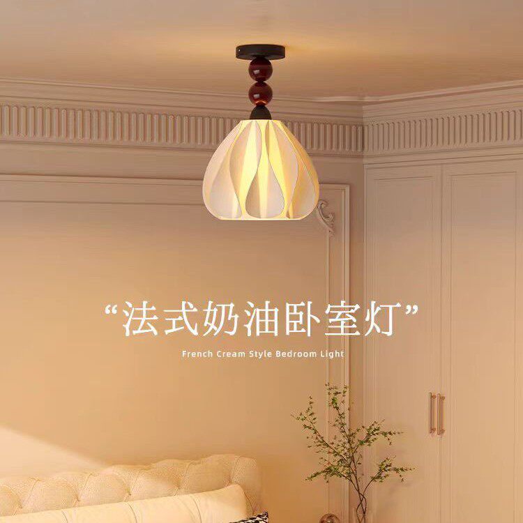 兰因法式奶油风花瓣艺术造型卧室吸吊灯衣帽间温馨氛围书房间灯具