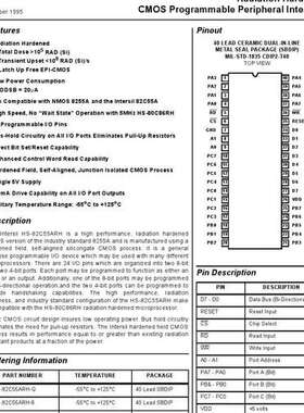 现货供应INTERSIL/英特矽尔HS1-82C55ARH-8 CMOS可编程外设接口IC