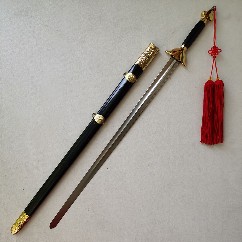 弹簧钢武术规定剑表演剑软剑响剑电镀剑身杨木剑鞘镀钛护手未开刃