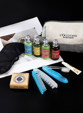 航空洗漱包欧舒丹套装 洗漱包拉链 含配品洗漱润肤用品肖邦洗漱包