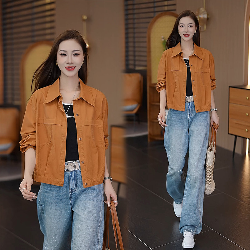 秋季长袖短款夹克外套女2026新款