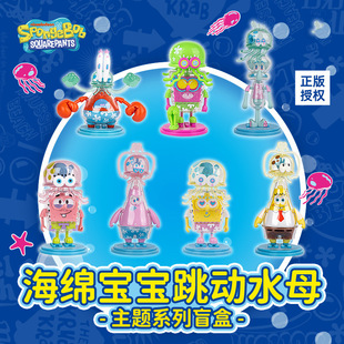 海绵宝宝水母系列盲盒手办公仔摆件儿童玩具礼物套装益智潮昇动漫