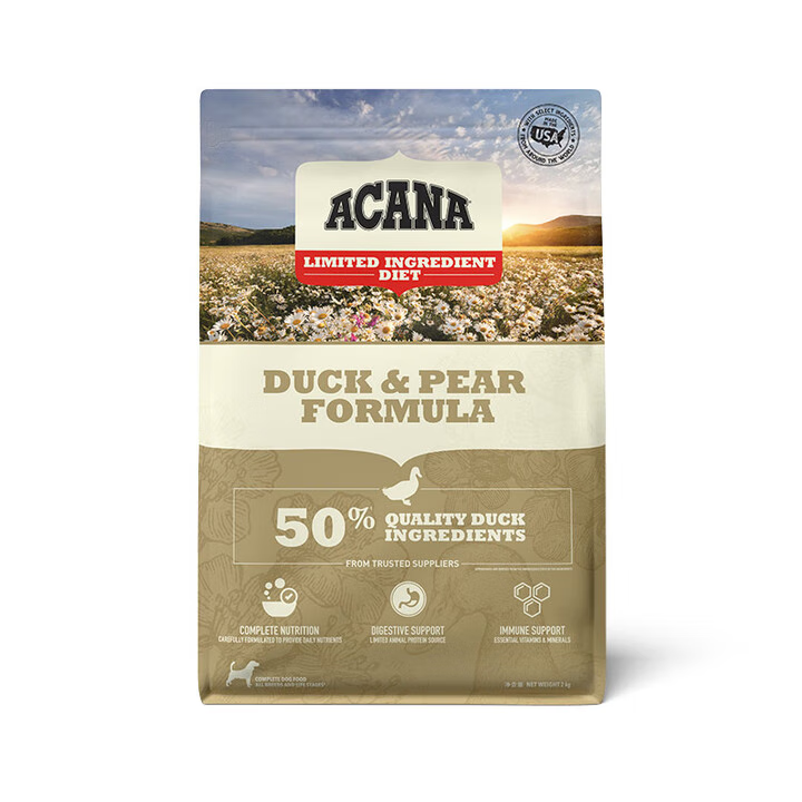 ACANA爱肯拿进口犬粮鸭肉梨配方幼犬老年犬通用美版狗粮鸭肉梨2kg