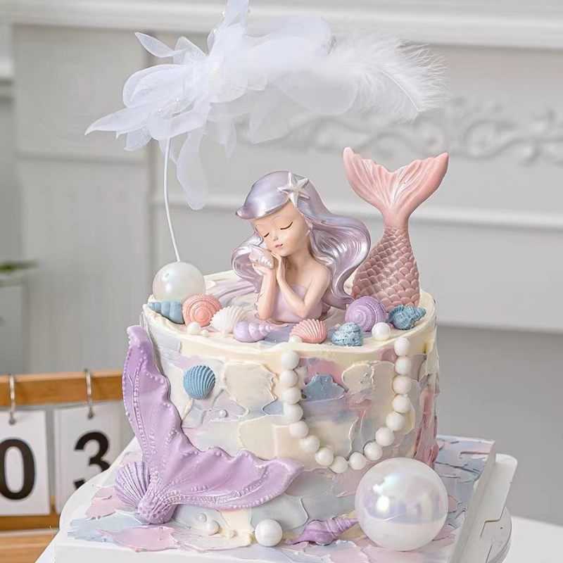 美人鱼蛋糕装饰摆件海洋贝壳网红ins风女孩女生复古生日装扮插件,节庆用品/礼品,节日装扮用品,淘宝优惠券,粉丝福利购,淘宝优惠卷