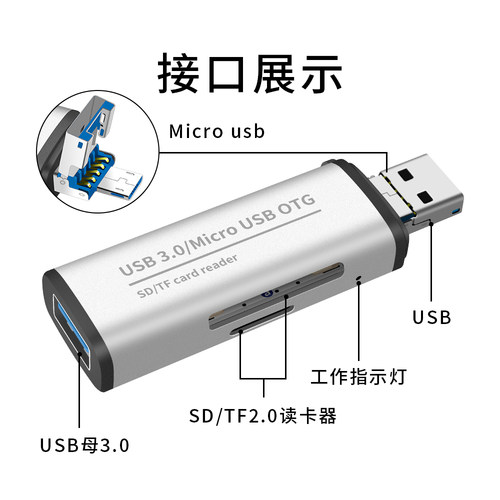安卓通用单反相机二合一读卡器