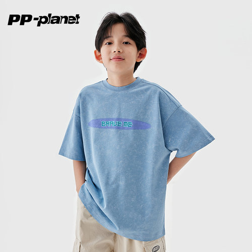 蜡染雪花短袖T恤PP星球男童休闲