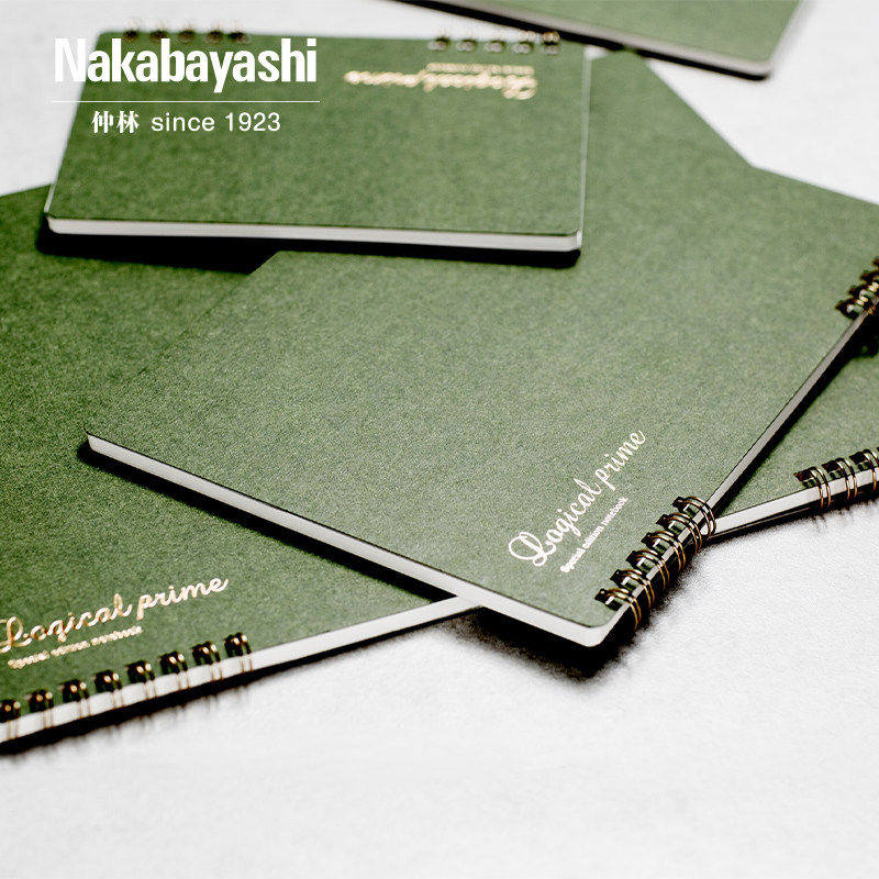 日本nakabayashi仲林线圈本商务笔记本文具A5大学生简约记事本B5螺旋线圈本钢笔速写本复古日记本子